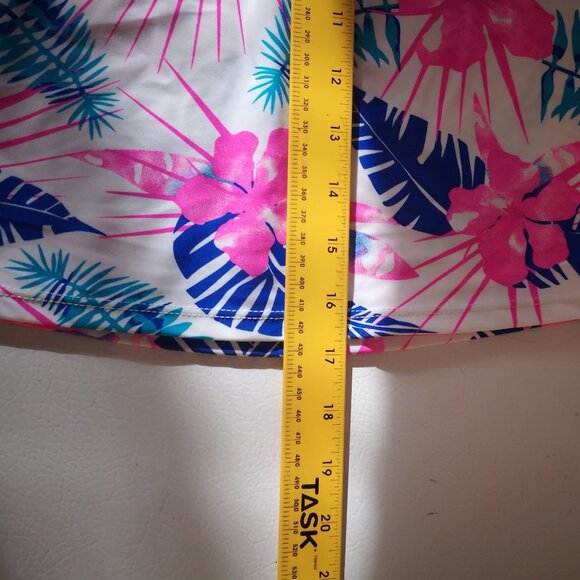 Nass-eau Ladies Size 1X White/Pink/Navy Flower Pattern Tankini Top - Picture 7 of 7